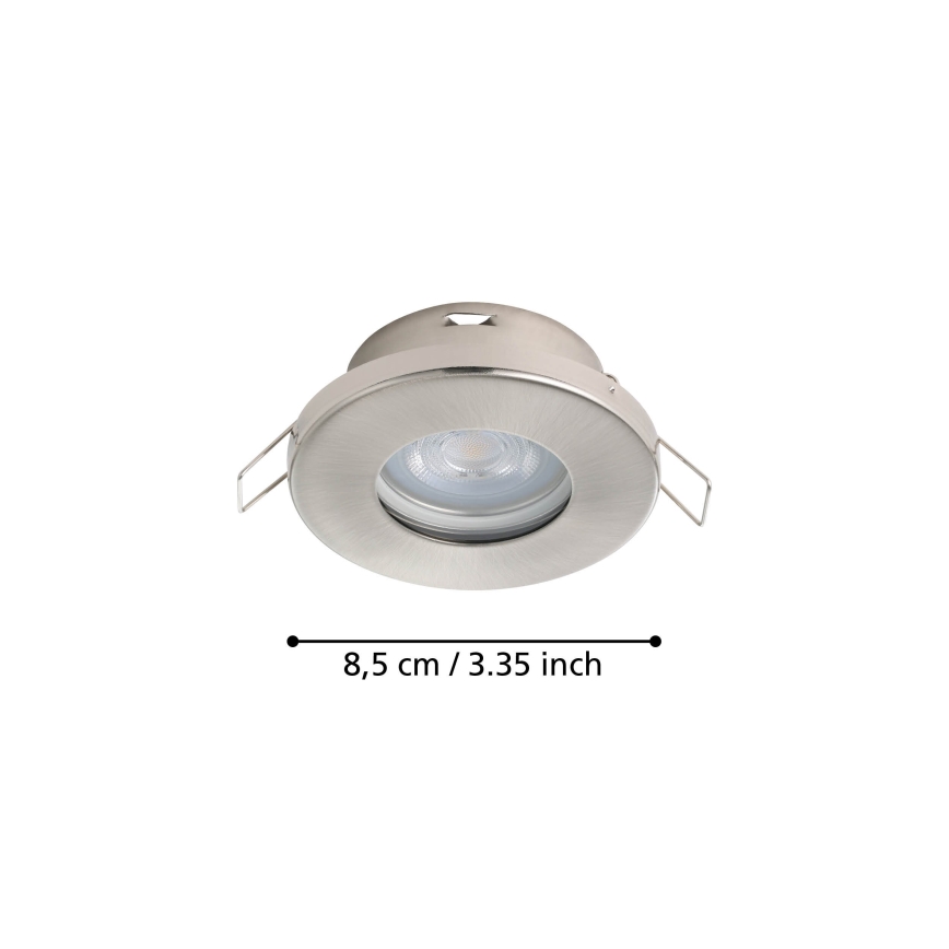 Eglo - ΣΕΤ 3xLED Χωνευτό φωτιστικό μπάνιου 1xGU10/4W/230V IP44 ματ χρώμιο