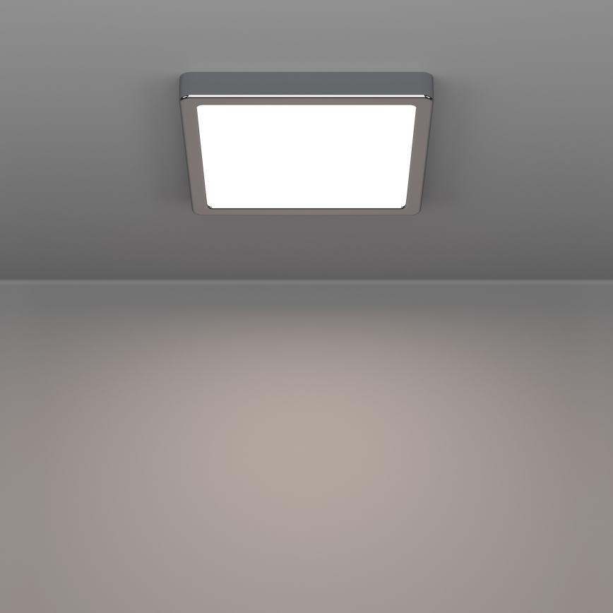 Eglo - Φωτιστικό οροφής LED για μπάνιο, 10,5W, 230V, 2700/4000/6500K (επιλογές θερμοκρασίας φωτός), 22x22 cm, IP44, γυαλιστερό χρώμιο