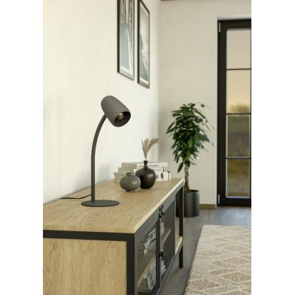 Eglo - Επιτραπέζιο φωτιστικό 1xE14/18W/230V μαύρο