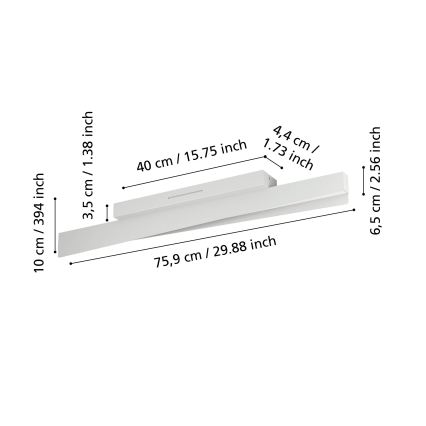 Eglo - LED RGBW Ρυθμιζόμενο φωτιστικό οροφής LED/13W/230V 2700-6500K γκρι