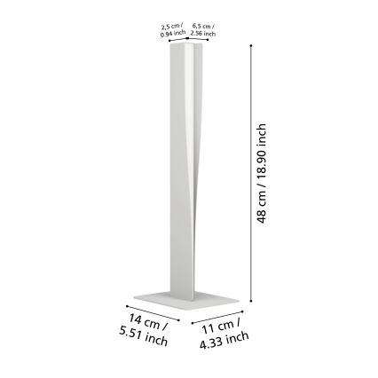 Eglo - Ρυθμιζόμενη επιτραπέζια λάμπα RGBW LED 9W/230V 2700-6500K γκρι