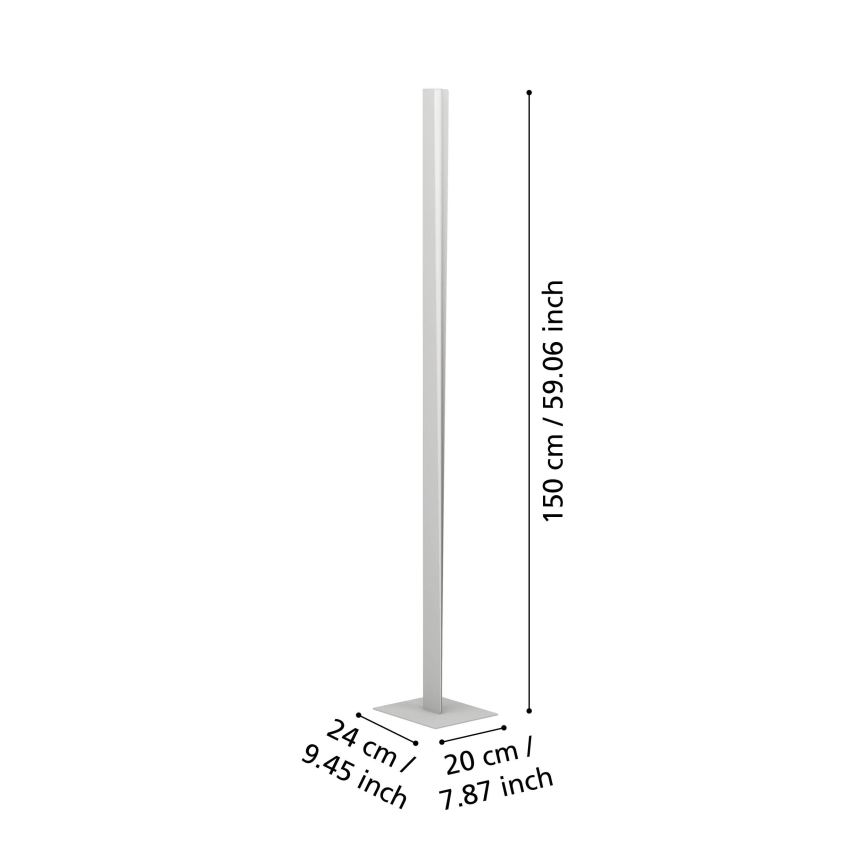 Eglo - LED RGBW Ρυθμιζόμενο επιδαπέδιο φωτιστικό LED/10,5W/230V + LED/15,2W 2700-6500K γκρι