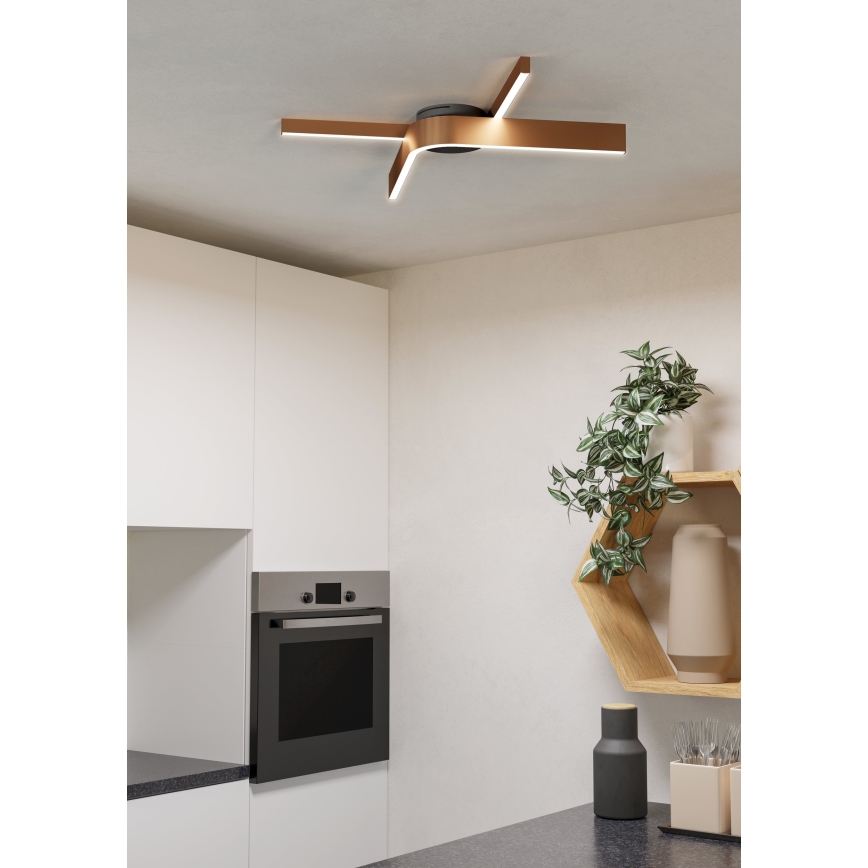 Eglo - LED RGBW Ρυθμιζόμενο φωτιστικό οροφής 2xLED/18W/230V 2700-6500K χάλκινο/μαύρο