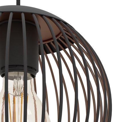 Eglo - Κρεμαστό φωτιστικό με καλώδιο 3xE27/60W/230V μαύρο