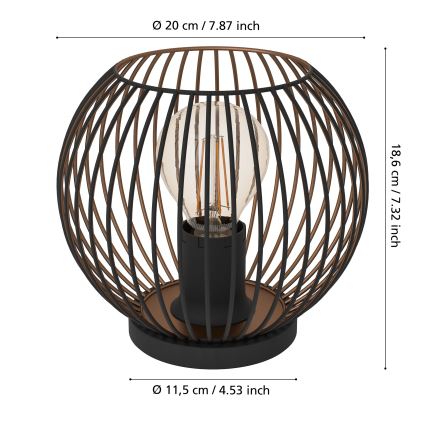 Eglo - Επιτραπέζιο φωτιστικό 1xE27/60W/230V μαύρο
