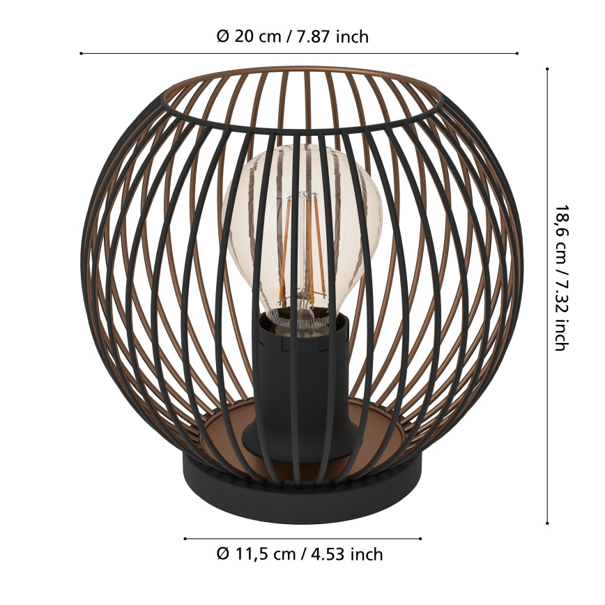 Eglo - Επιτραπέζιο φωτιστικό 1xE27/60W/230V μαύρο
