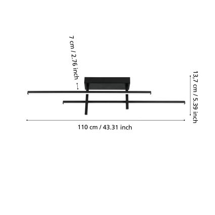 Eglo - Φωτιστικό οροφής LED/20W/230V μαύρο