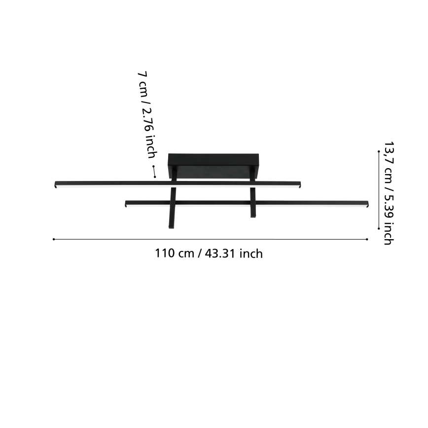 Eglo - Φωτιστικό οροφής LED/20W/230V μαύρο