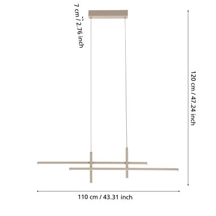 Eglo - Κρεμαστό φωτιστικό LED σε καλώδιο LED/20W/230V μπεζ