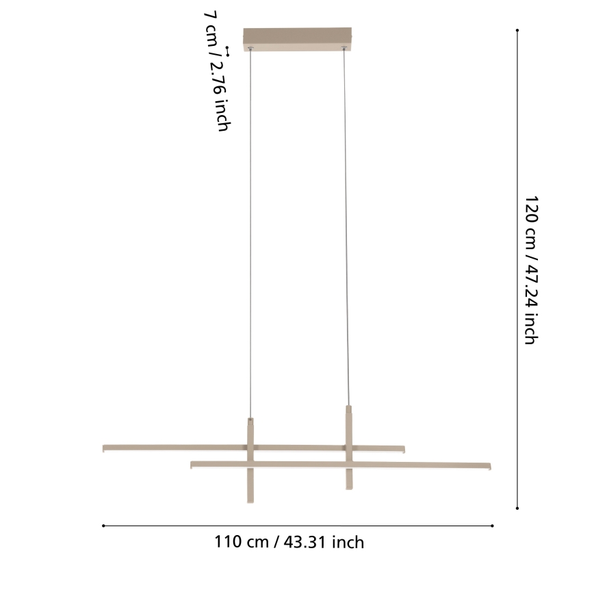 Eglo - Κρεμαστό φωτιστικό LED σε καλώδιο LED/20W/230V μπεζ