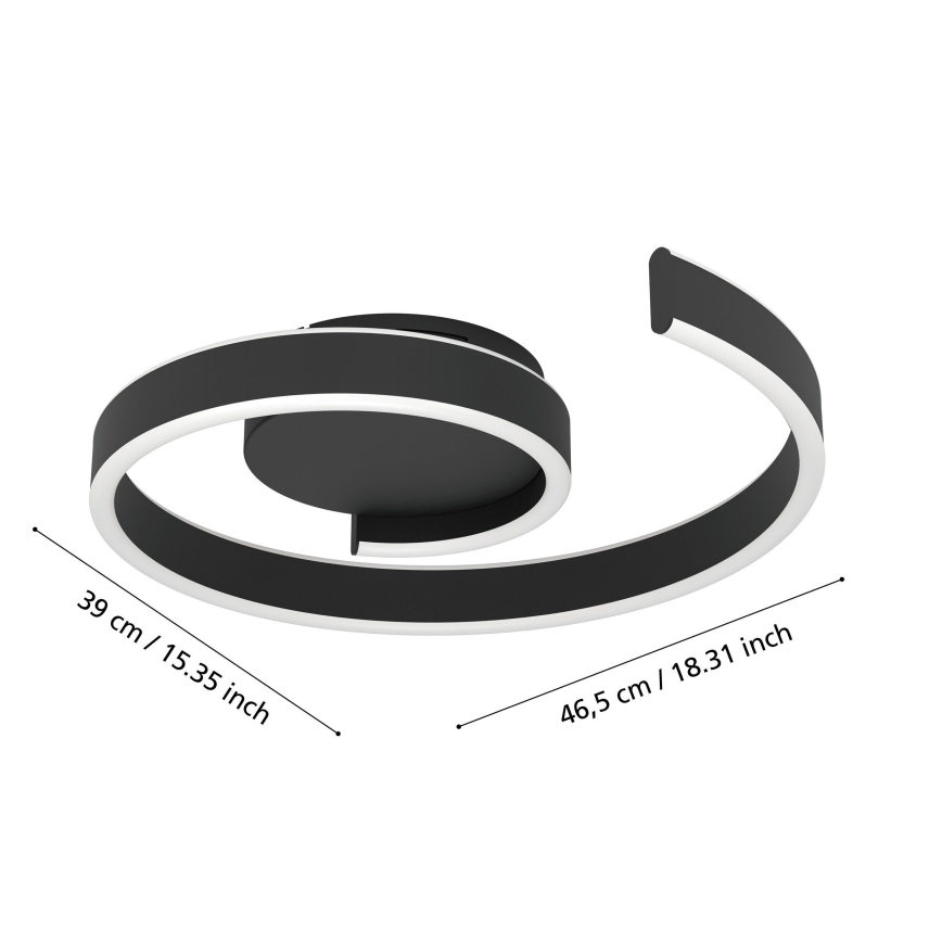 Eglo - Ρυθμιζόμενο φωτιστικό οροφής LED RGBW LED/37W/230V 3000-6500K μαύρο