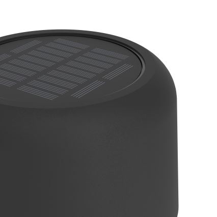 Eglo - LED ηλιακή επαναφορτιζόμενη επιδαπέδια λάμπα με λειτουργία αφής LED/2,8W/3,7V 1800 mAh IP44 μαύρο