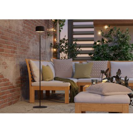 Eglo - LED ηλιακή επαναφορτιζόμενη επιδαπέδια λάμπα με λειτουργία αφής LED/2,8W/3,7V 1800 mAh IP44 μαύρο