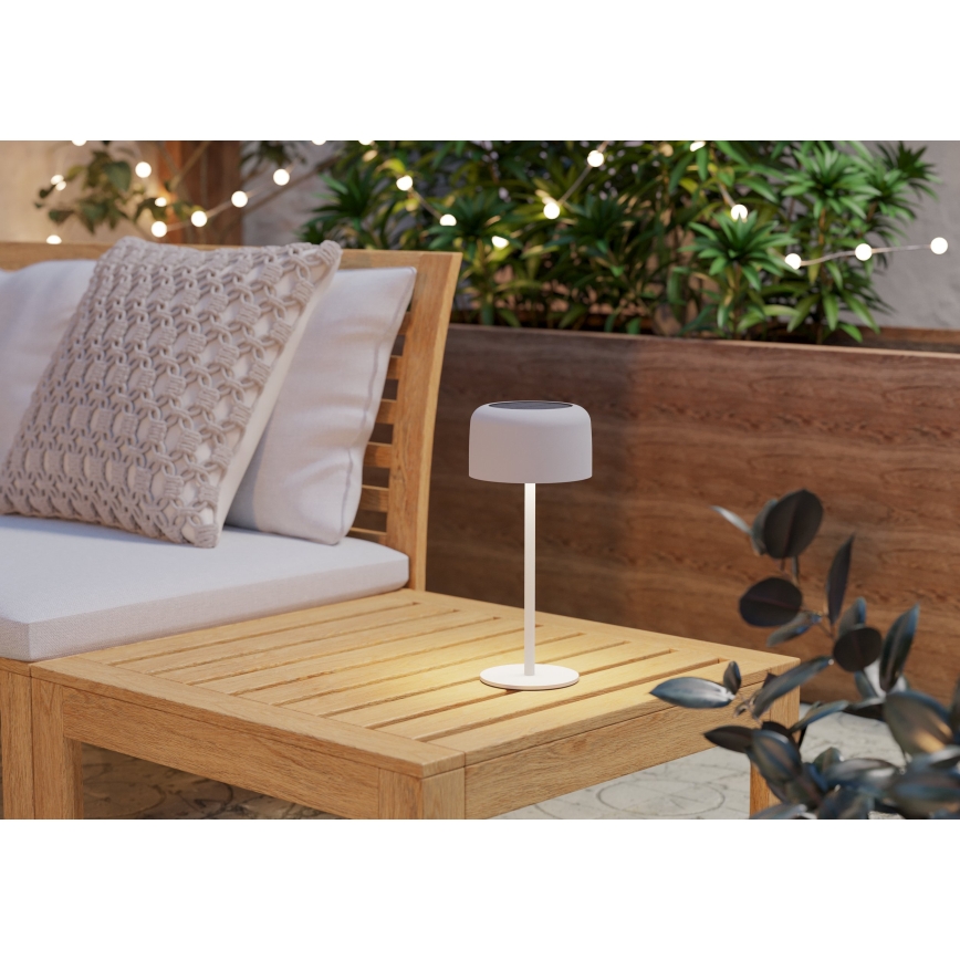 Eglo - LED ηλιακή επαναφορτιζόμενη επιτραπέζια λάμπα αφής LED/2,8W/3,7V 1800 mAh IP44 λευκή