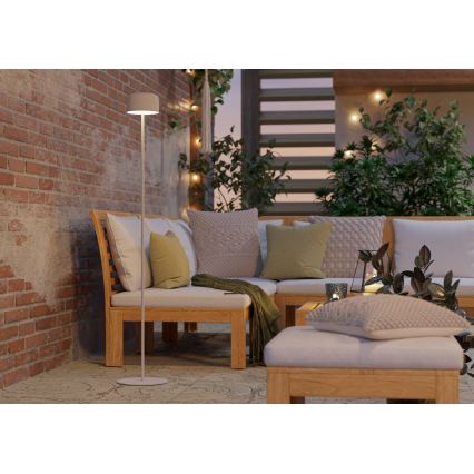 Eglo - Επαναφορτιζόμενη με ηλιακή φόρτιση επιδαπέδια λάμπα LED με έλεγχο αφής LED/2,8W/3,7V 1800 mAh IP44 λευκή