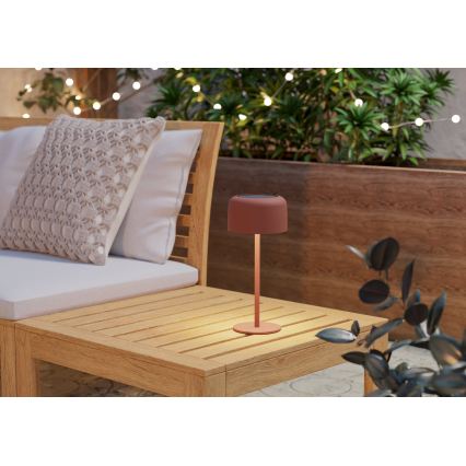 Eglo - Ηλιακό επαναφορτιζόμενο επιτραπέζιο LED φωτιστικό με έλεγχο αφής LED/2,8W/3,7V 1800 mAh IP44 πορτοκαλί