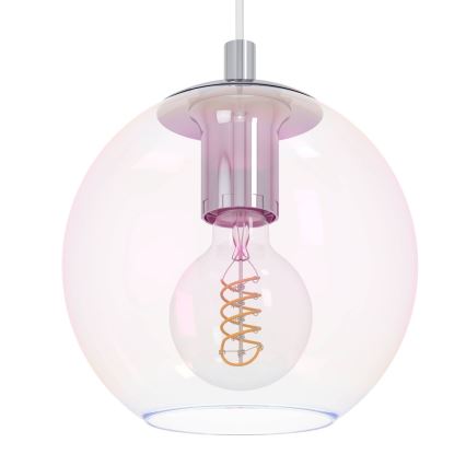 Eglo - Κρεμαστό φωτιστικό σε καλώδιο 10xE27/60W/230V, γυαλιστερό χρώμιο/διάφανο
