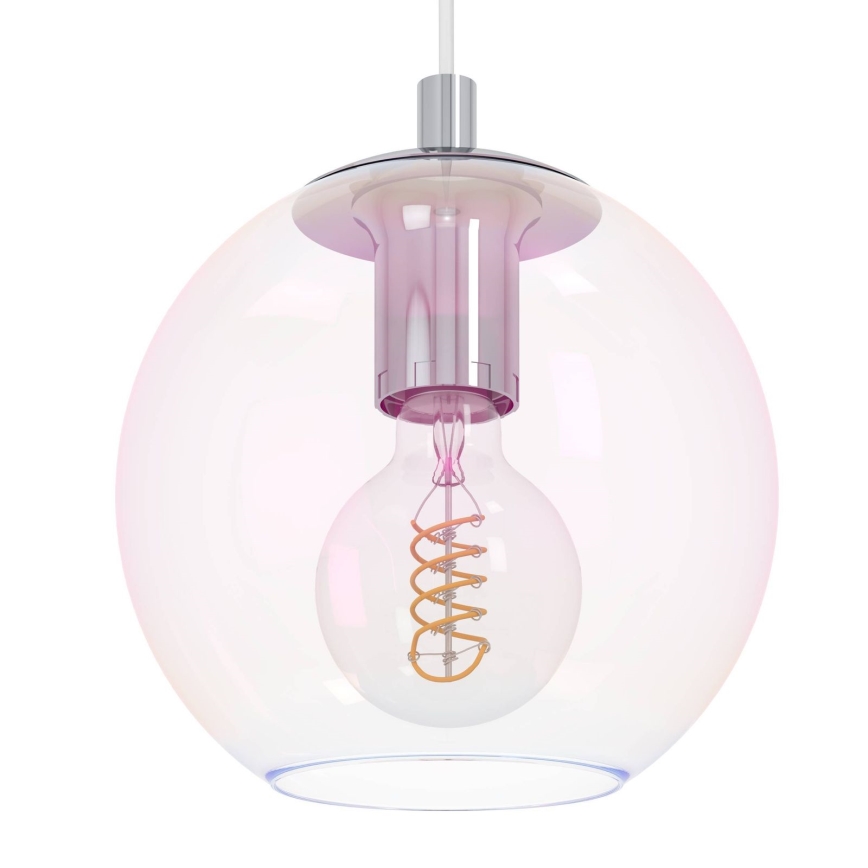 Eglo - Κρεμαστό φωτιστικό σε καλώδιο 10xE27/60W/230V, γυαλιστερό χρώμιο/διάφανο