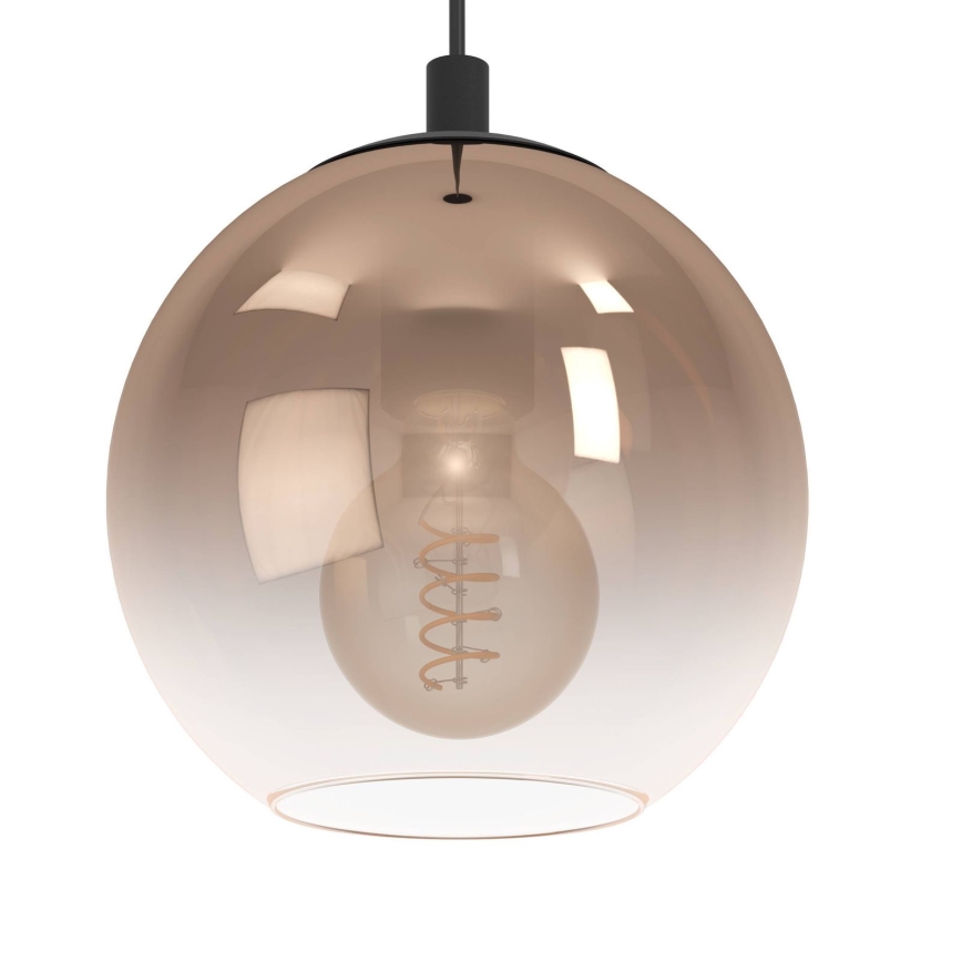 Eglo - Κρεμαστό φωτιστικό με καλώδιο 1xE27/60W/230V μαύρο/μπεζ/καπνιστό