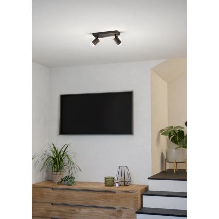 Eglo - LED RGBW Ρυθμιζόμενο σποτ 2xLED/3,7W/230V 2700-6500K μαύρο
