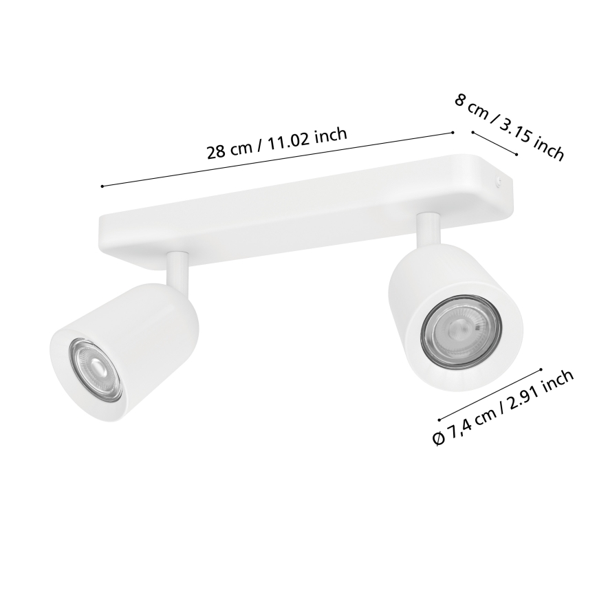 Eglo - Φωτιστικό σποτ 2xGU10/10W/230V λευκό