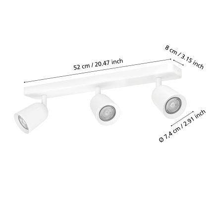 Eglo - Φωτιστικό σποτ 3xGU10/10W/230V λευκό