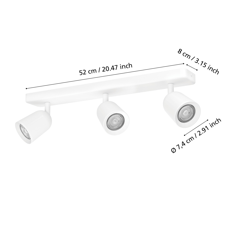 Eglo - Φωτιστικό σποτ 3xGU10/10W/230V λευκό