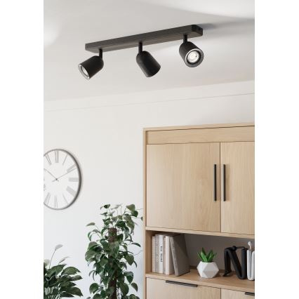 Eglo - Φωτιστικό σποτ 3xGU10/10W/230V μαύρο