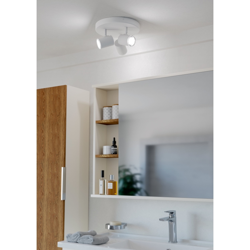 Eglo - Φωτιστικό σποτ μπάνιου 3xGU10/5W/230V pr. 25 cm IP44 λευκό