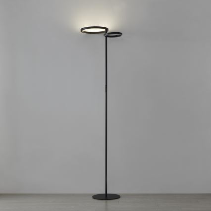 Eglo - Ρυθμιζόμενο φωτιστικό δαπέδου LED/16W/230V + LED/12W μαύρο