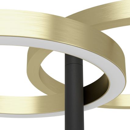 Eglo - Ρυθμιζόμενη επιδαπέδια λάμπα LED/16W/230V + LED/12W χρυσή/μαύρη