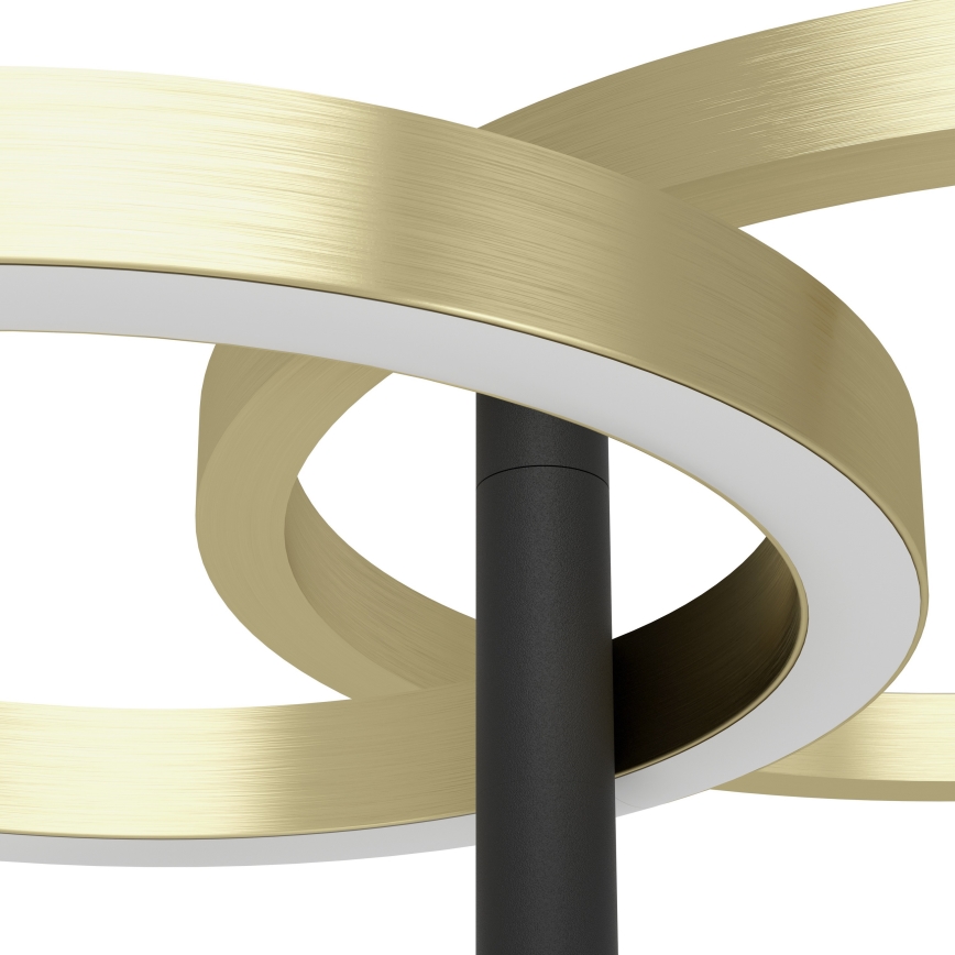 Eglo - Ρυθμιζόμενη επιδαπέδια λάμπα LED/16W/230V + LED/12W χρυσή/μαύρη