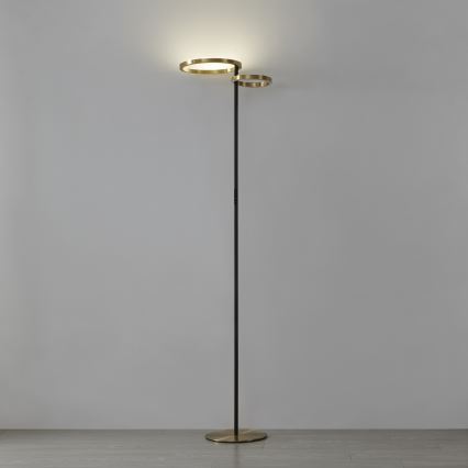 Eglo - Ρυθμιζόμενη επιδαπέδια λάμπα LED/16W/230V + LED/12W χρυσή/μαύρη