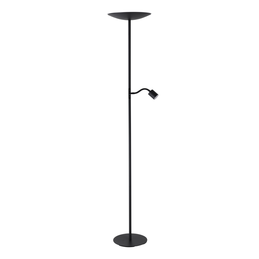 Eglo - Ρυθμιζόμενη LED επιδαπέδια λάμπα LED/26,5W/230V + LED/4W μαύρη