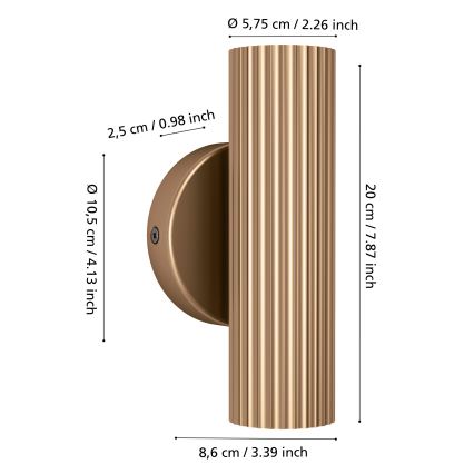 Eglo - Επιτοίχιο φωτιστικό 2xGU10/5W/230V χρυσό