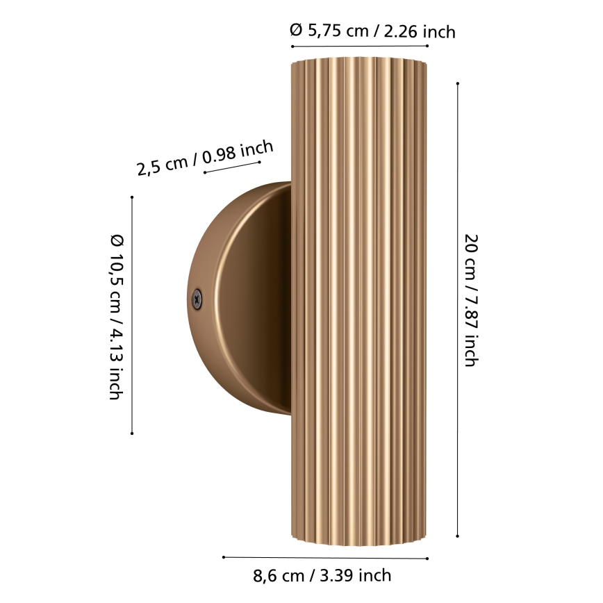 Eglo - Επιτοίχιο φωτιστικό 2xGU10/5W/230V χρυσό