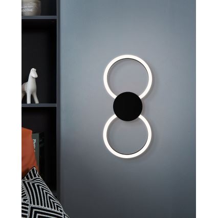 Eglo - Φωτιστικό τοίχου LED LED/20W/230V + LED/0,91W μαύρο