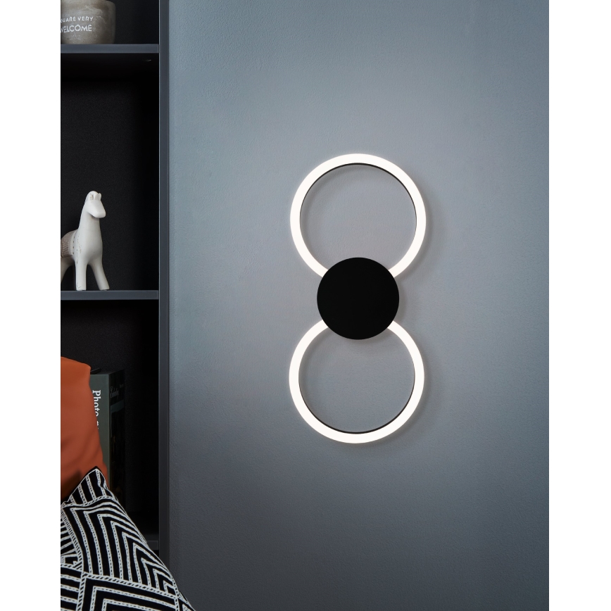 Eglo - Φωτιστικό τοίχου LED LED/20W/230V + LED/0,91W μαύρο