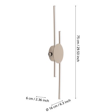 Eglo - LED επιτοίχιο φωτιστικό LED/20W/230V + LED/0,91W μπεζ