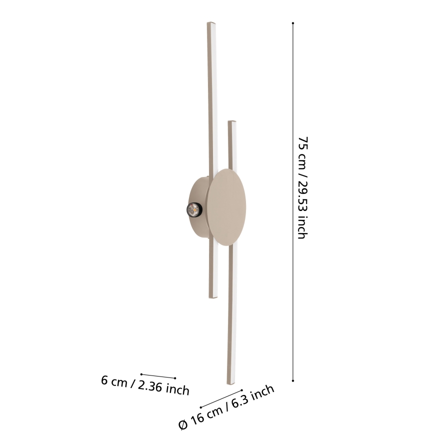 Eglo - LED επιτοίχιο φωτιστικό LED/20W/230V + LED/0,91W μπεζ