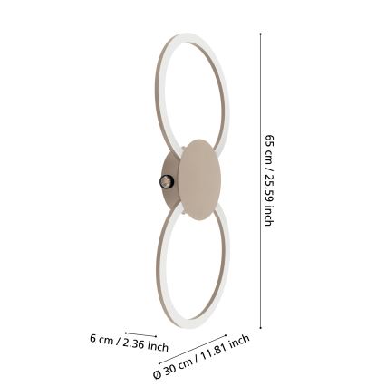 Eglo - Επιτοίχιο φωτιστικό LED/20W/230V + LED/0,91W μπεζ