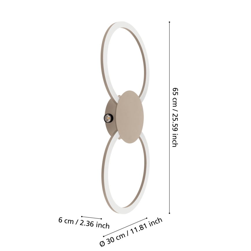 Eglo - Επιτοίχιο φωτιστικό LED/20W/230V + LED/0,91W μπεζ