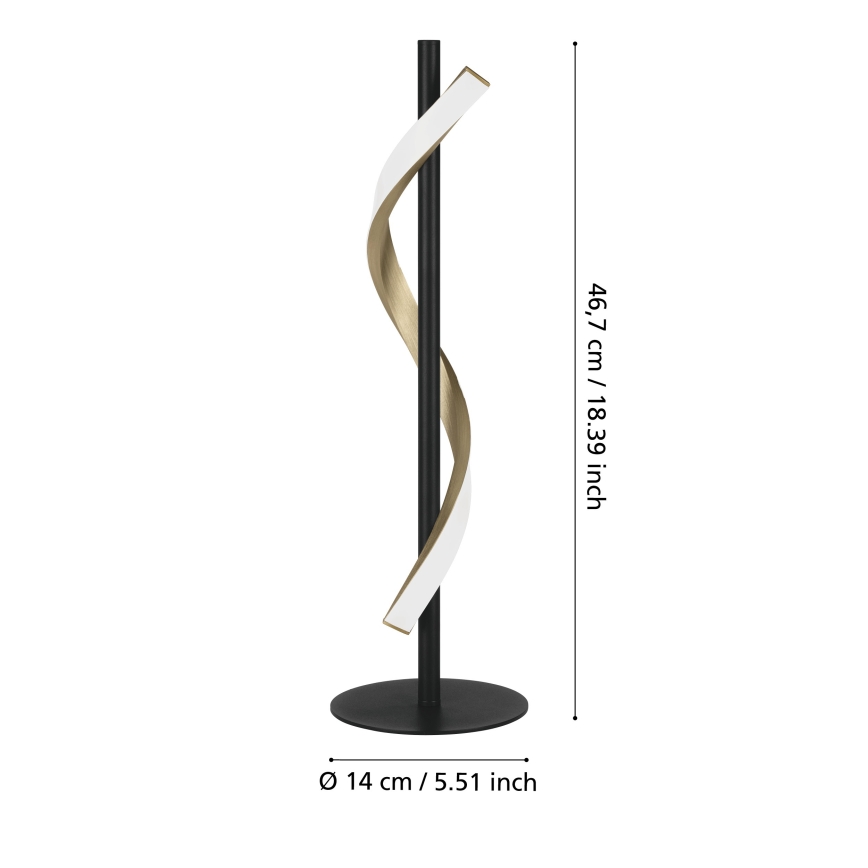 Eglo - LED Ρυθμιζόμενο επιτραπέζιο φωτιστικό LED/8,8W/230V 2700/4000/6500K μαύρο/χρυσό