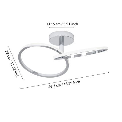 Eglo - φωτιστικό οροφής LED/12W/230V 2700/4000/6500K γυαλιστερό χρώμιο