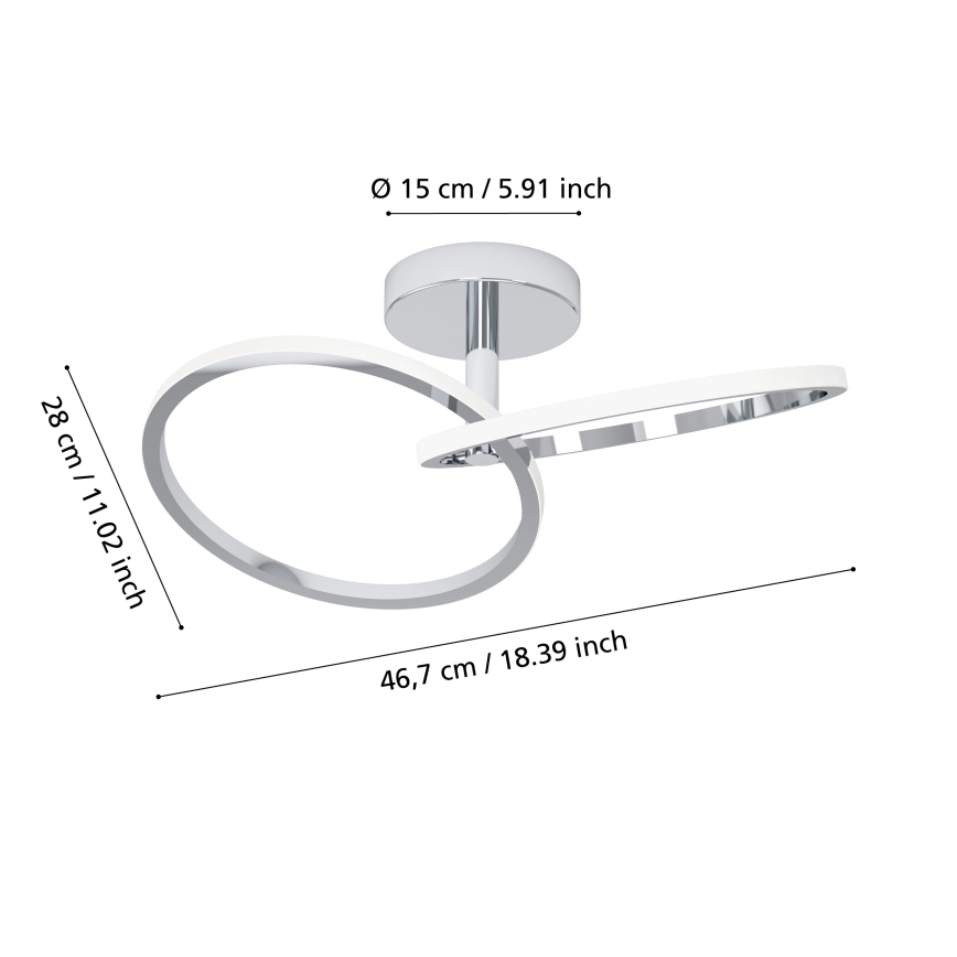 Eglo - φωτιστικό οροφής LED/12W/230V 2700/4000/6500K γυαλιστερό χρώμιο