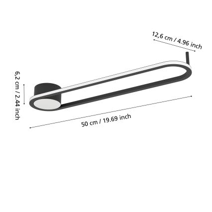 Eglo - Φωτιστικό οροφής LED LED/24W/230V 2700/4000/6500K μαύρο