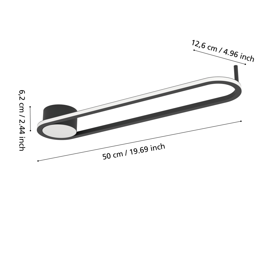 Eglo - Φωτιστικό οροφής LED LED/24W/230V 2700/4000/6500K μαύρο