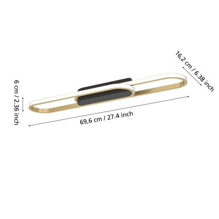 Eglo - Φωτιστικό οροφής LED/20W/230V 2700/4000/6500K χρυσό