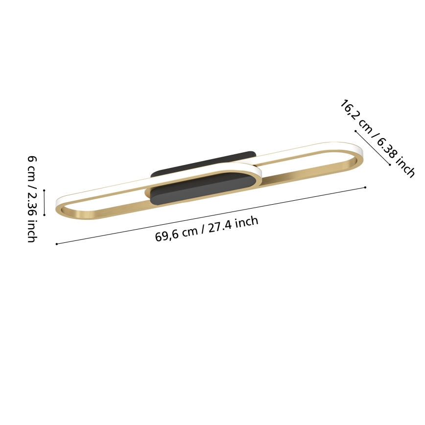 Eglo - Φωτιστικό οροφής LED/20W/230V 2700/4000/6500K χρυσό