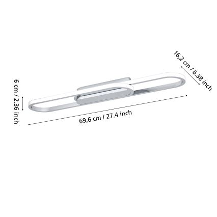 Eglo - Φωτιστικό οροφής LED LED/20W/230V 2700/4000/6500K γυαλιστερό χρώμιο